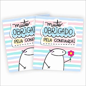 100 Unidades Mini Cartão Flork 5x4,5cm - Muito Obrigada pela Confiança