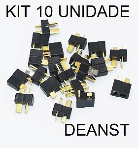 KIT 10 Unidades - Conector Deans T BLACK
