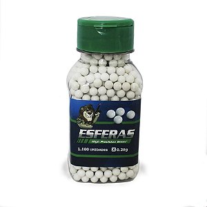 Esfera Airsoft BBs Leão 0.28g 6mm pote com 1100 bolinhas