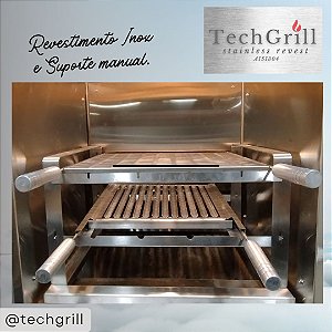Conjunto Grill manual INOX 304 de grelhas e espetos
