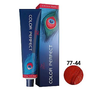 Coloração Wella Color Perfect Vibrant Reds 77/44 Louro Médio Intenso Vermelho Intenso