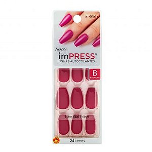 Unhas Kiss Impress Bailarina Ruby BIPAM515BR