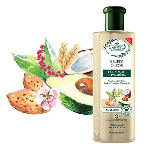 Shampoo Flores & Vegetais 5 Super Óleos Hidratação Reparadora 310Ml