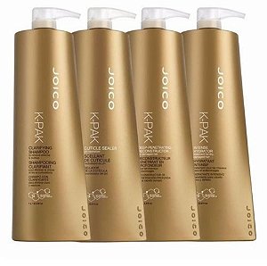 Kit Joico K-Pak 4 Passos - Shampoo 1 Litro, Selador de Cutícula 1 Litro, Reconstrutor 1 Litro e Hidratação 1 Litro