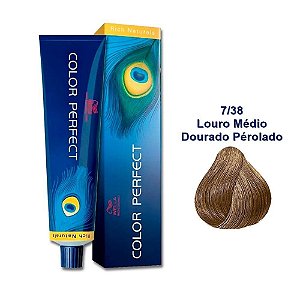 Coloração Wella Color Perfect 7/38 Louro Médio Dourado Perolado