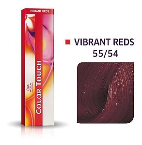 Tonalizante Wella Color Touch Vibrant Reds 55/54 60g Castanho Claro Intenso Acaju Avermelhado