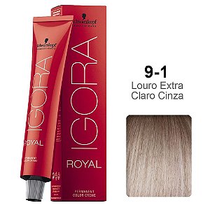 Coloração Schwarzkopf Igora 9-1 Louro Extra Claro Cinza