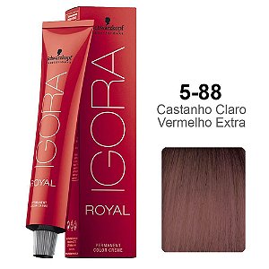 Coloração Schwarzkopf Igora 5-88 Castanho Claro Vermelho Extra