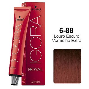 Coloração Schwarzkopf Igora 6-88 Louro Escuro Vermelho Extra