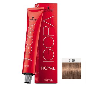 Coloração Schwarzkopf Igora 7-65 Louro Médio Marrom Dourado