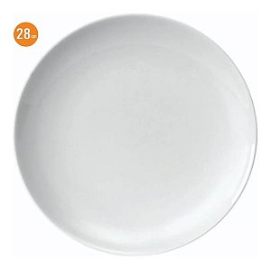 Prato Raso Refeição Almoço Coup 28 Cm Porcelana Branca