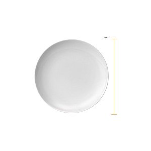 Kit 6 Pratos Raso Sobremesa Coup 19Cm Porcelana Branca