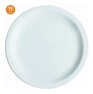 12 Prato Sobremesa Lanche Iguaçu 19 Cm Porcelana Branca