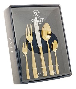 Faqueiro 30 Peças De Inox Pisa C/ Gift Box Wolff