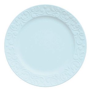 Prato Sobremesa Tassel Relevo Porcelana Azul Germer