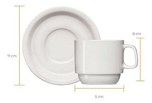 Conj 12 Xicarás De Café E Pires Iguaçu Porcelana Germer 65ml