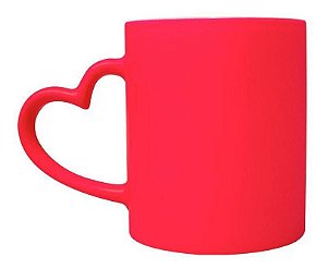 Caneca Porcelana 350ml Luminus Heart Rosa Fluorescente -lyor