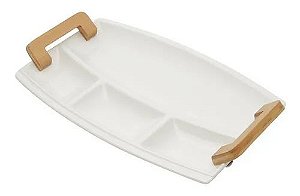 Petisqueira Porcelana Branca Com Alca 37x22x5cm Bon Gourmet