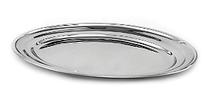 Travessa Oval Rasa Inox 30cm Porção Bar Promoção