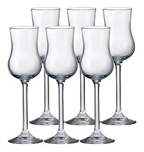 Jogo 6 Taças Cristal 85ml Para Grappa Gastro Colibri Bohemia