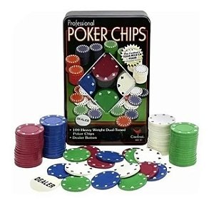 Kit Fichas Jogos Poker Tabuleiro 100 Ficas Com Numeração