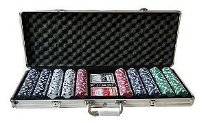 Maleta Poker 500 Fichas Sem Numeração C/ Baralho - Top