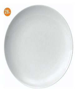 6 Prato Raso Refeição Almoço Coup 28 Cm Porcelana Branca