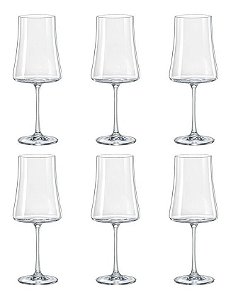 6 Taças De Cristal Para Vinho 400ml Titanium Bohemia