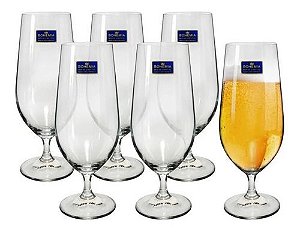 Jogo 6 Taças Cristal Para Chopp Gastro 380ml Bohemia