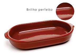 Assadeira De Barro Oval 1000ml - 28,5x14cm Nº1