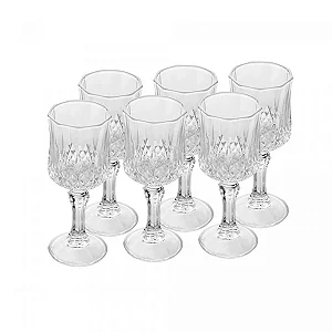 Conjunto 6 Taças de Licor de Vidro Diamante  60ml - Lyor