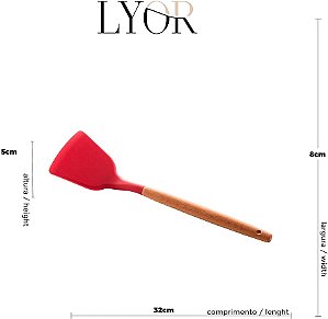 Espatula Vermelho De Silicone 31,5cm Lyor Charmy