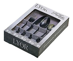 Faqueiro Inox Black 24 Peças Positano - Lyor