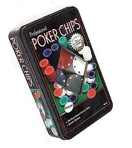 Kit Poker Chips Profissional Com 100 Fichas e 1 Dealer