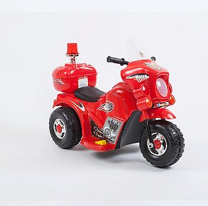 Motocicleta Moto Elétrica Infantil Luz Sirene Polícia E Baú
