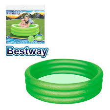Piscina Inflável Redondo Infantil Criança 140 Litros Plástico 3 Anéis Verde