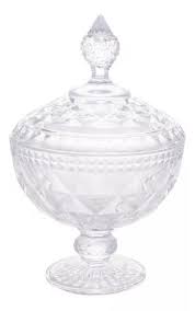 Potiche Decorativo De Cristal Diamond 15x23cm Lyor