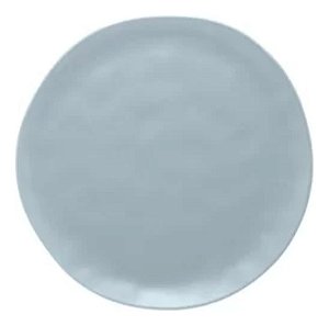 Prato Raso Sobremesa Cerâmica Organic Cinza 20,5cm