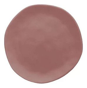 Prato Raso Sobremesa Cerâmica Organic Terracota 20,5cm