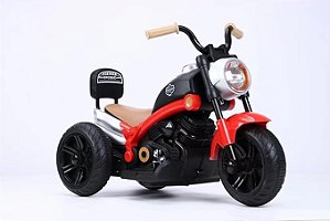 Moto Elétrica Infantil 6V Chopper Vermelha Red Brinquedo Criança 3km/HR Unitoys