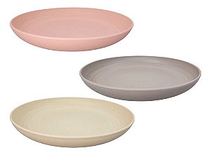 Conj 10 Prato Lyor Bambu Cores 27cm Escola Residencia 2934