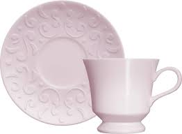 1 Xícara Para Chá Porcelana Germer Tassel Rosa Vintage