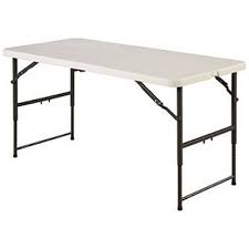 Mesa Dobravel Com Regulagem 122X 61 cm  Camping Vira Maleta Cor Branco
