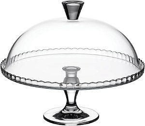 Prato para Bolo Pâtisserie em Vidro com Tampa, Transparente