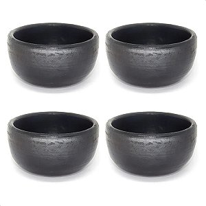 4 Cumbuca Barro Preto Capixaba Para Caldos e Sopas 400ml