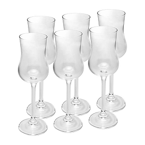 Jogo 6 Taças Cristal 85ml Para Grappa Gastro Colibri Bohemia - Transparente