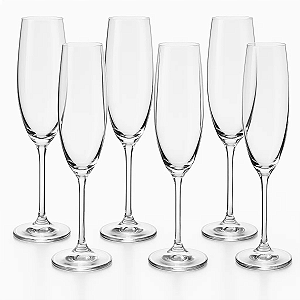 Taça Champanhe Flute Espumante 220ml Cristal Bohemia Cx 6 Pç 5327