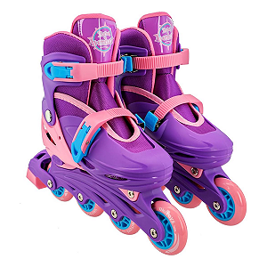 Patins Kit Inline Violeta - Ajustável 34 a 37- Unitoys