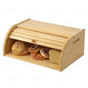 Mimo Style Porta Pães Com Tampa Retrátil Bambu Ecokitchen