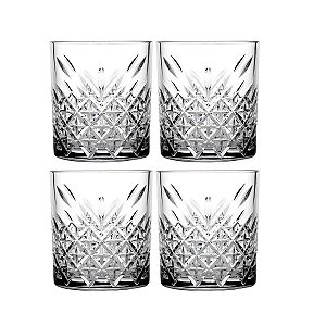 Kit 4 Copos para Whisky de Vidro Timeless Pasabahce 345ml